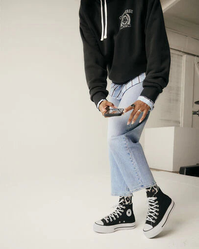 Converse All Star Plataforma Bota Mujer Negro