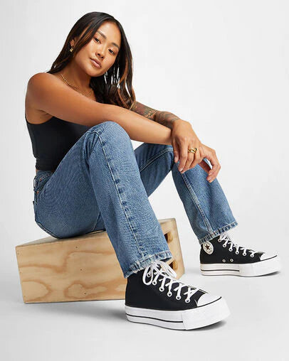 Converse All Star Plataforma Bota Mujer Negro